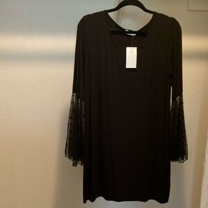 —large black with polka dot sleeves Amelia James dress